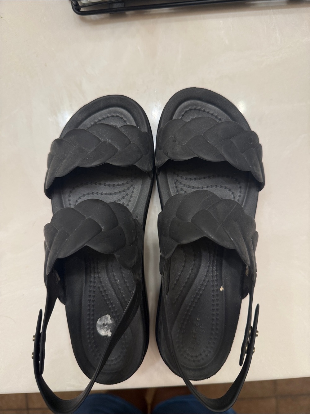 CROCS Women's Black Braided Slingback Sandals